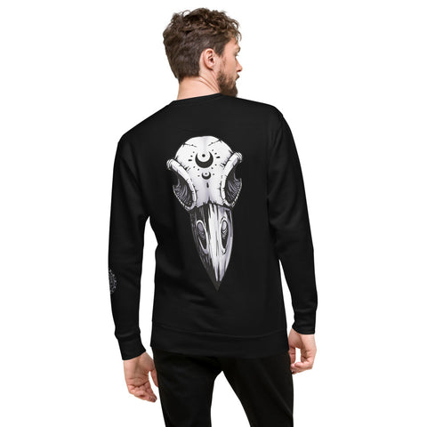 Raven Skull Unisex Fleece Pullover