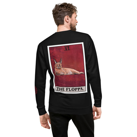 The Floppa Caracal Cat Tarot Card Unisex Fleece Pullover