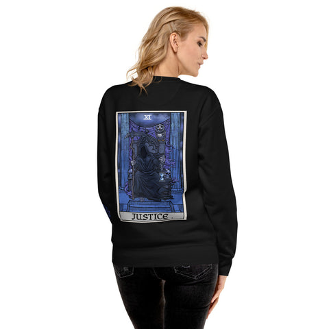 Justice Tarot Card Grim Reaper Unisex Fleece Pullover