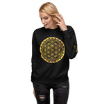 Gold Flower of Life Symbol Unisex Fleece Pullover