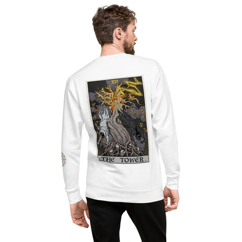 The Tower Tarot Card Tree of Life Unisex Fleece Pullover