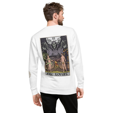 The Lovers Tarot Card Grim Reaper Unisex Fleece Pullover