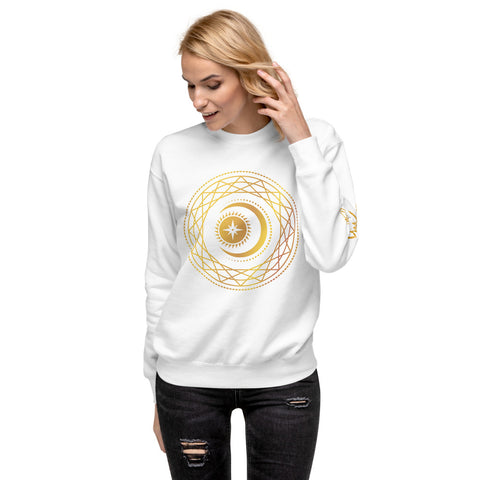 Gold Crescent Moon Symbol Unisex Fleece Pullover