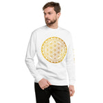 Gold Flower of Life Symbol Unisex Fleece Pullover