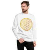 Gold Flower of Life Symbol Unisex Fleece Pullover