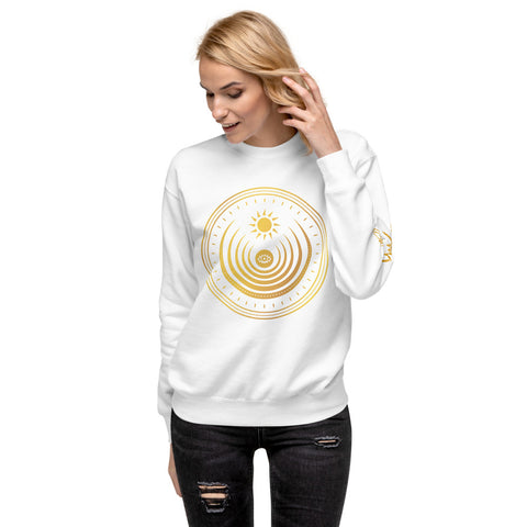 Gold 3rd Eye and Sun Symbol Unisex Fleece Pullover