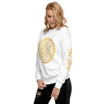 Gold Flower of Life Symbol Unisex Fleece Pullover