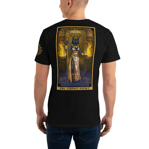 The Goddess Bastet Strength Tarot Card Egyptian Cat Men’s T-Shirt