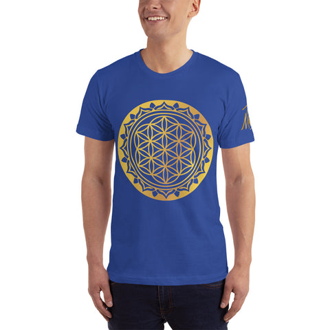 Gold Flower of Life Symbol Men’s T-Shirt