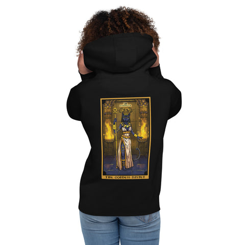 The Goddess Bastet Strength Tarot Card Egyptian Cat Unisex Hoodie